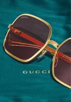 Gucci - Unisex Sonnenbrille - Gold-coloured/red -Günstiges Gucci || Knirps Geschäft 549479d9af01498cbecc518ecdf323b2