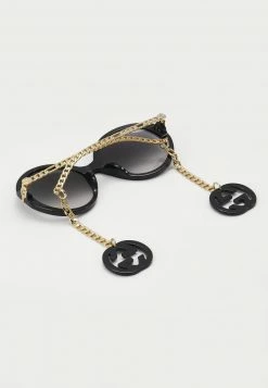 Gucci Sonnenbrille - Black/gold-coloured/grey - Damen -Günstiges Gucci || Knirps Geschäft d2fa6f969fe145c393f48c8f079aeeaf