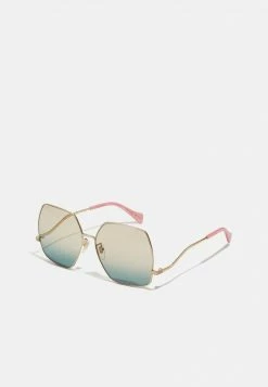 Gucci - Damen Sonnenbrille - Gold-coloured/green